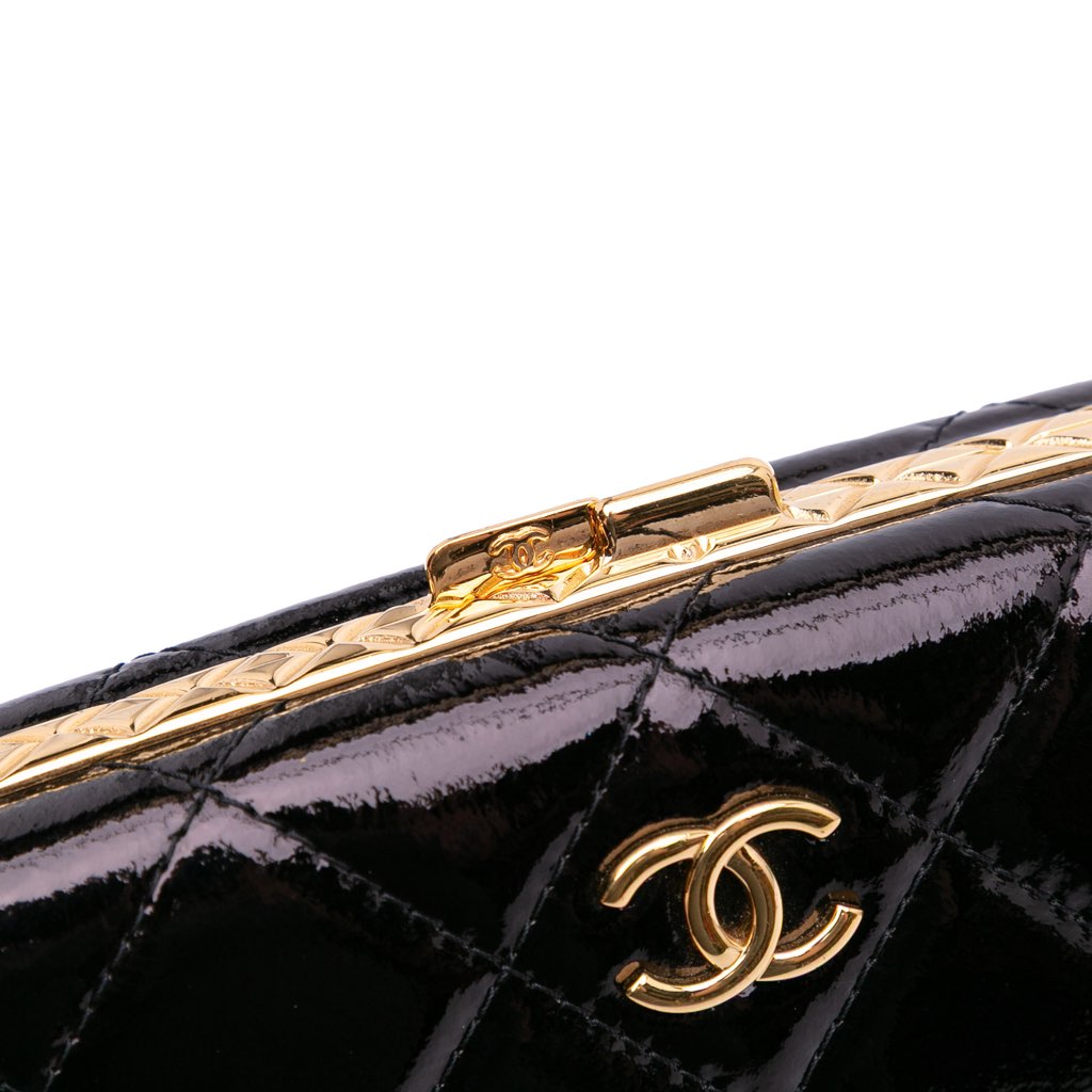 Chanel Large Glazed Goatskin Box With Chain - Detail 2