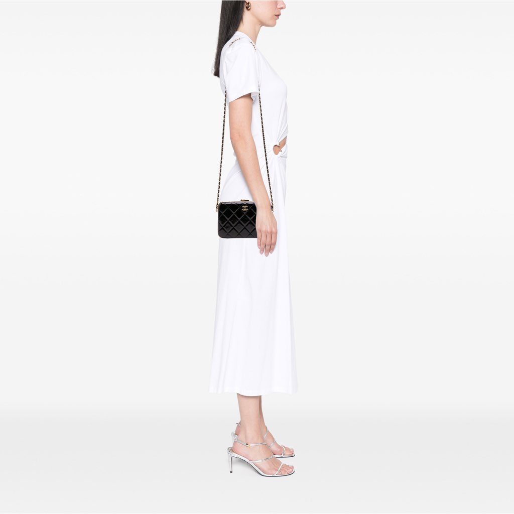 Chanel Large Glazed Goatskin Box With Chain - Image 12