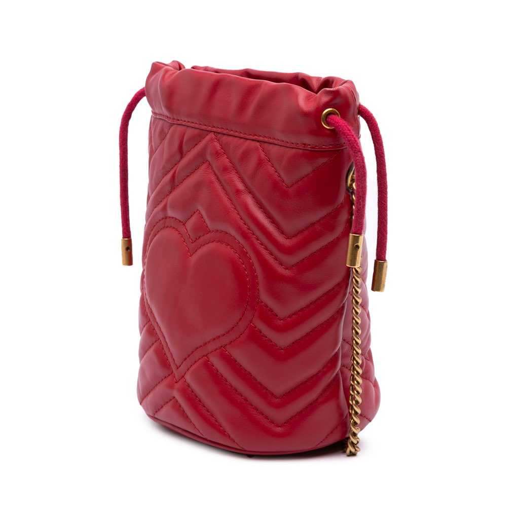 Gucci Small GG Marmont Matelasse Leather Bucket Bag - 2