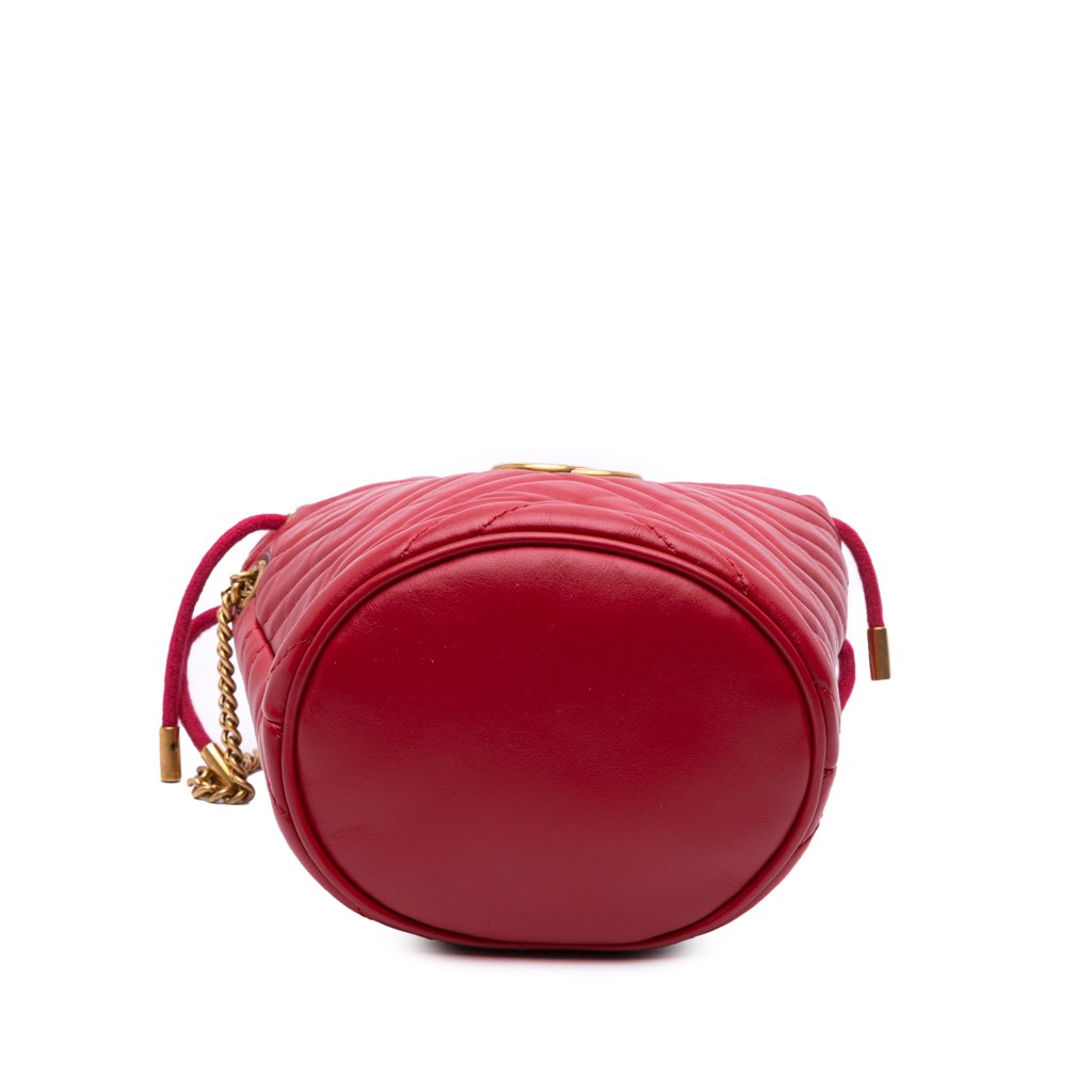 Gucci Small GG Marmont Matelasse Leather Bucket Bag - 3