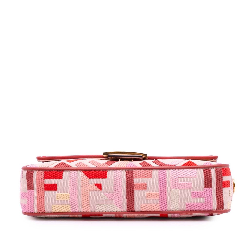 Fendi Zucca Embroidered Canvas Baguette Satchel - Image 6