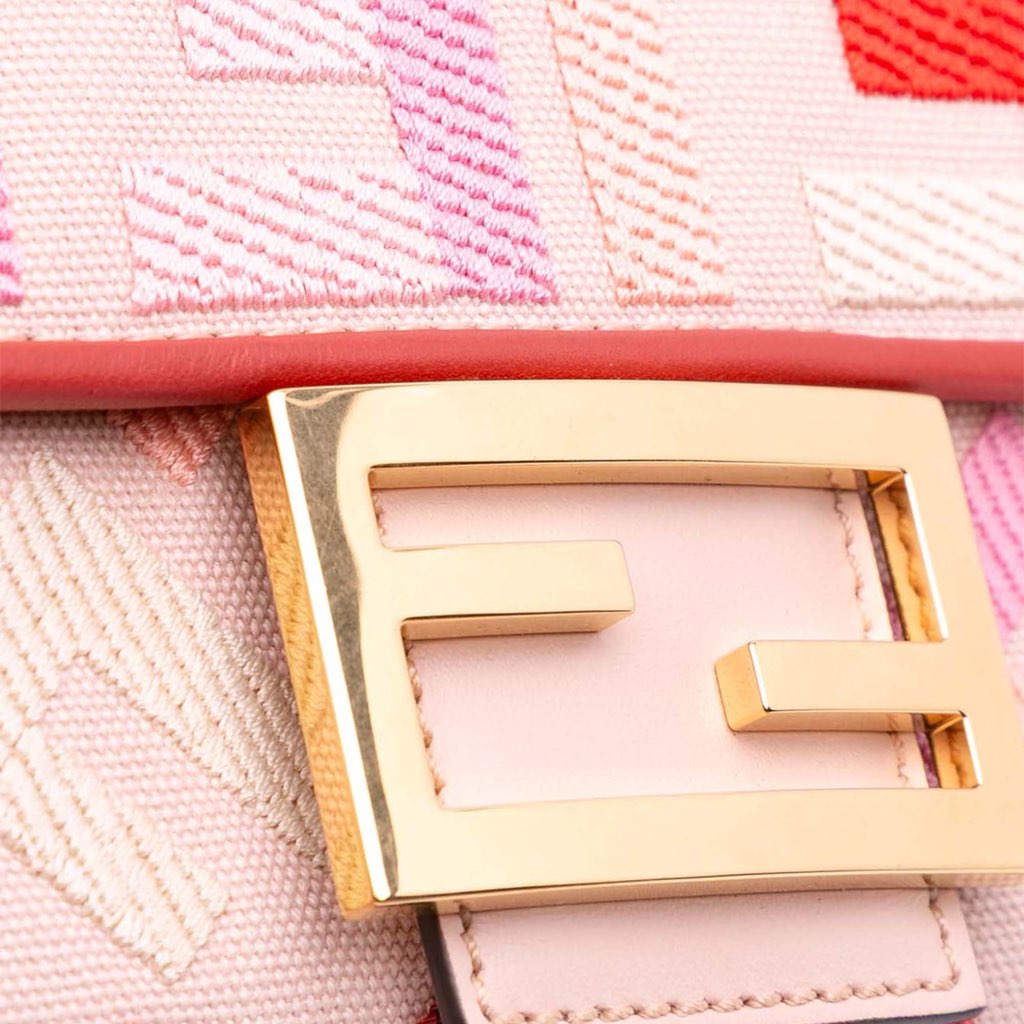 Fendi Zucca Embroidered Canvas Baguette Satchel - Image 10