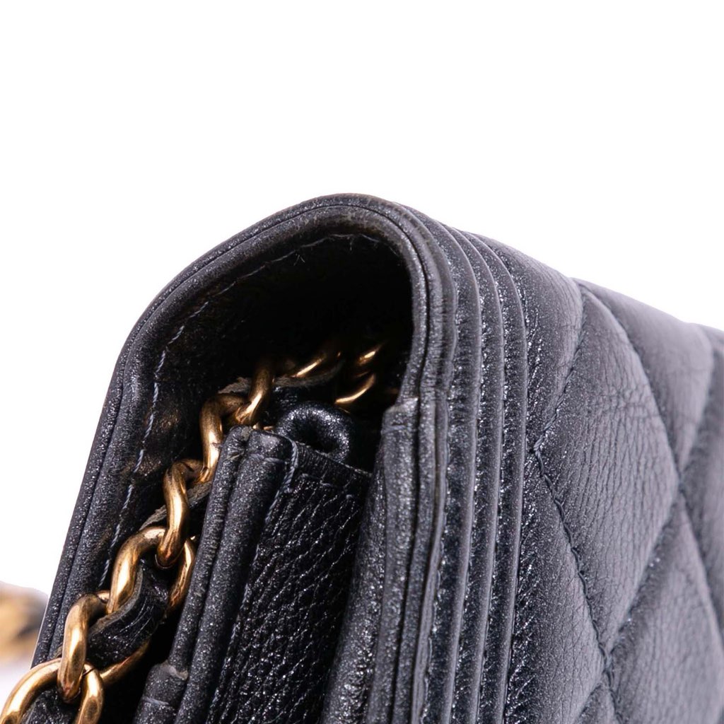 Chanel Quilted Lambskin Boy Wallet On Chain - Image 13