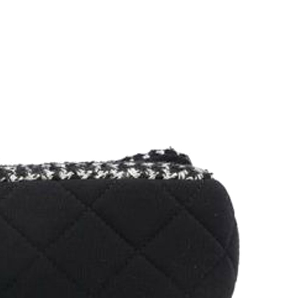 Chanel Medium Quilted Jersey and Tweed Chain Flap - Image 16