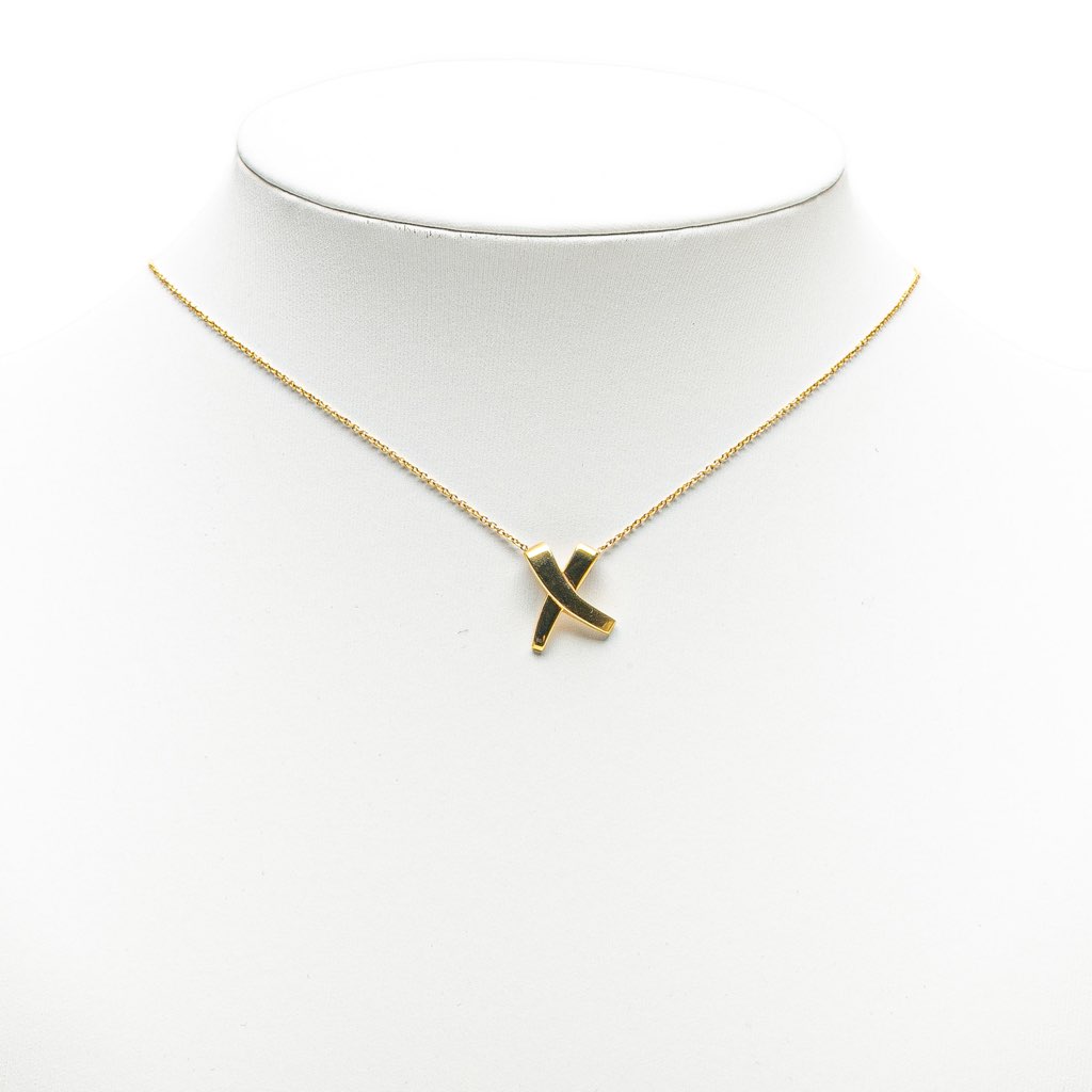 Tiffany & Co Paloma Picasso 18K Yellow Gold X Kiss Necklace - 5