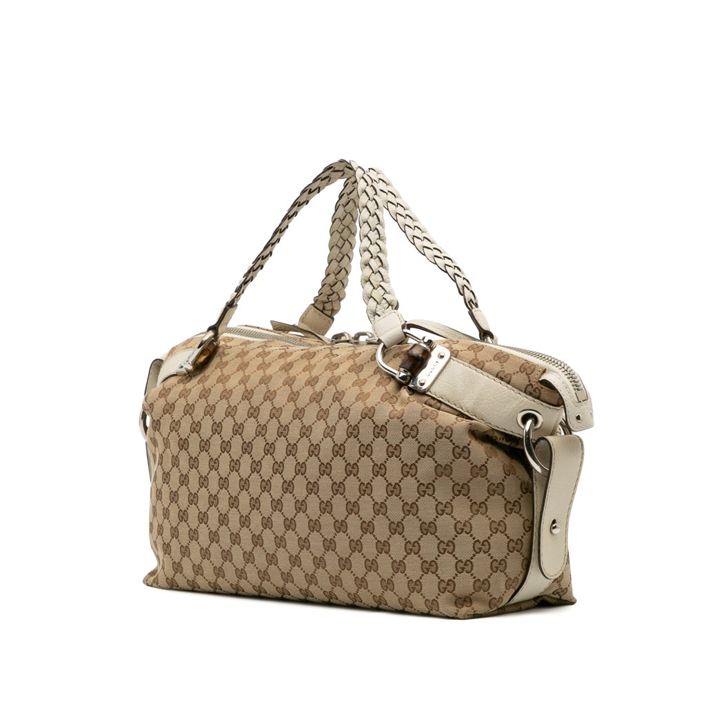 Gucci Medium GG Canvas Bamboo Bar Tote - Back view