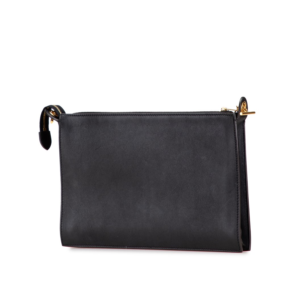 Celine Tricolor Leather Pocket Envelope Zip Crossbody - Back view