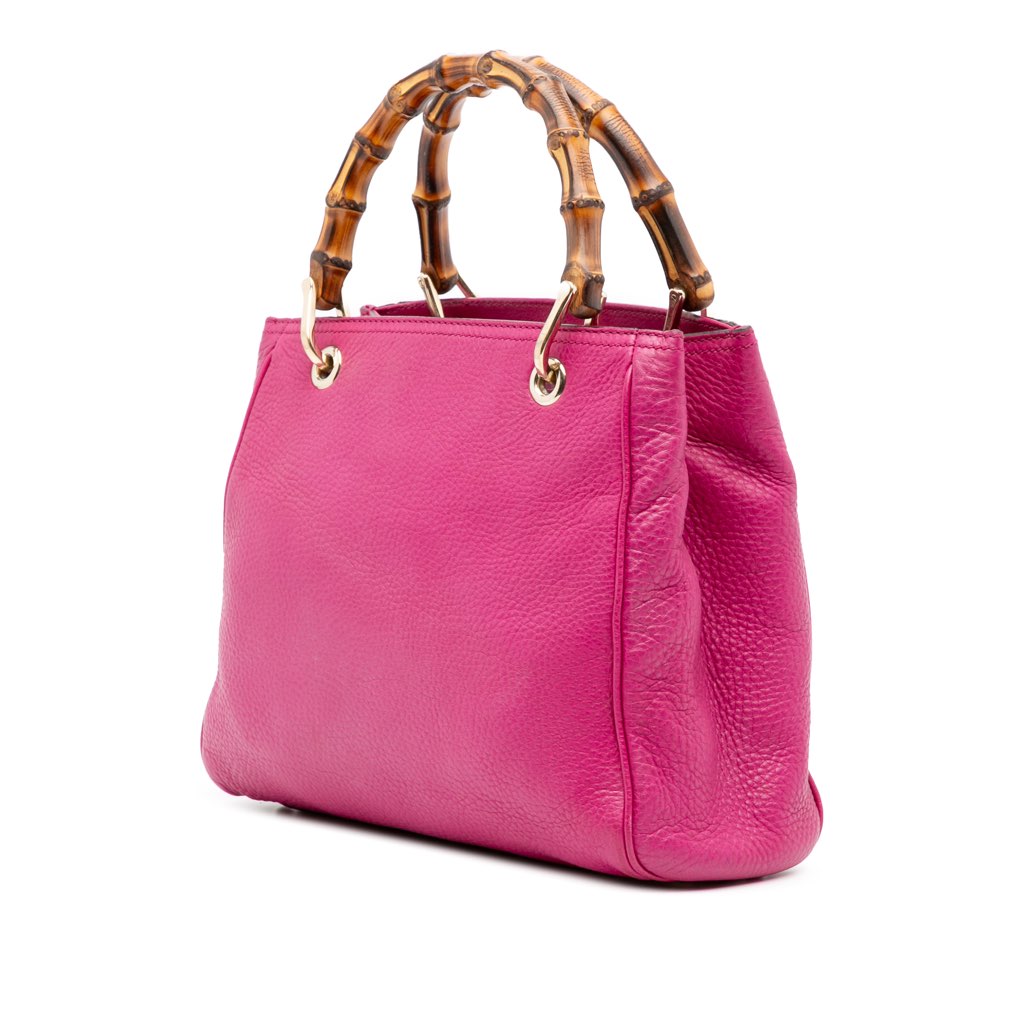 Gucci Small Calfskin Bamboo Shopper Satchel - Back view