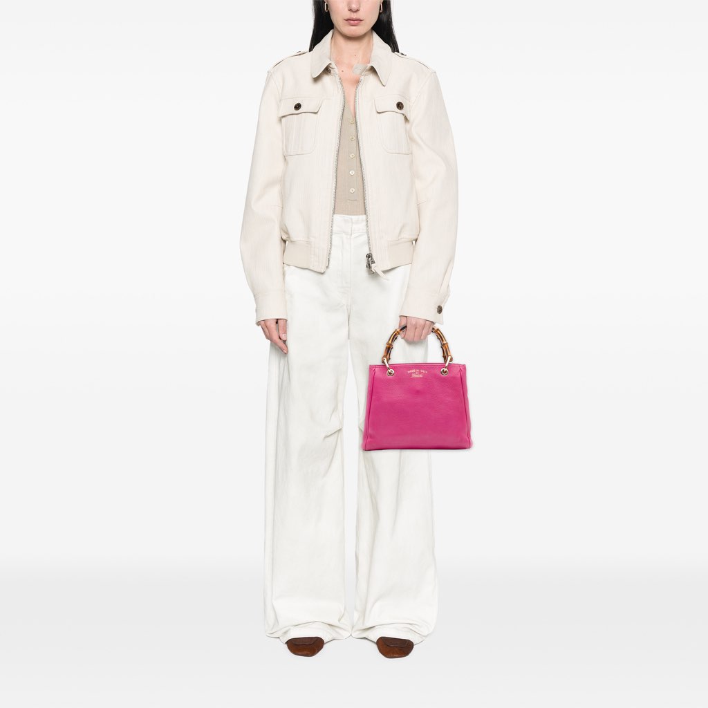 Gucci Small Calfskin Bamboo Shopper Satchel - Image 14