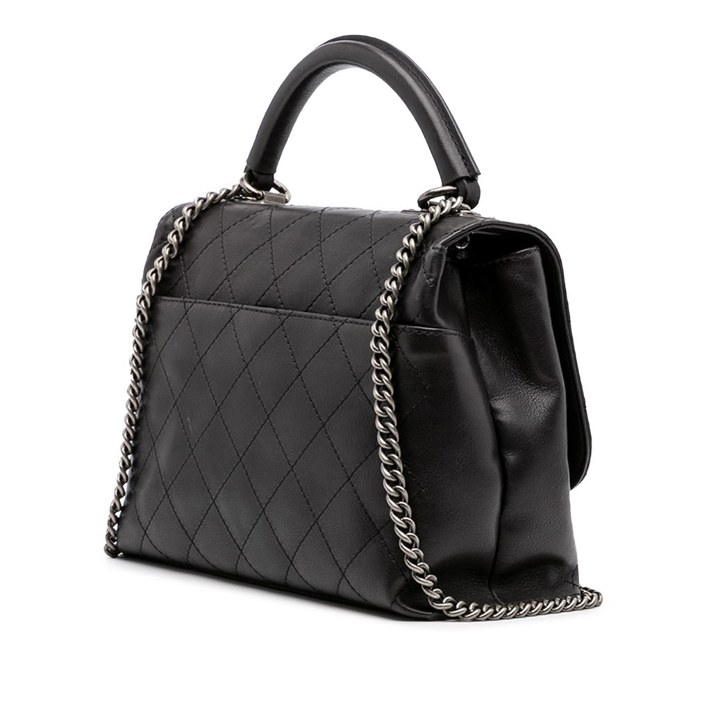 Chanel Stitched Calfskin Urban Luxury Top Handle Bag - Back view
