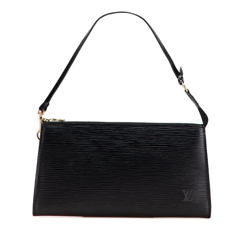 Louis Vuitton Epi Pochette Accessoires Black Leather Good - Front View