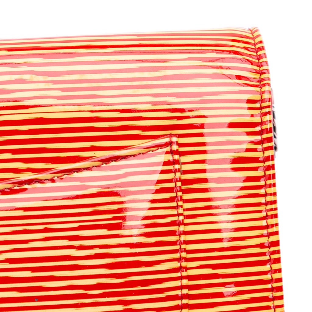 Chanel Patent Striped Wallet On Chain - Image 13