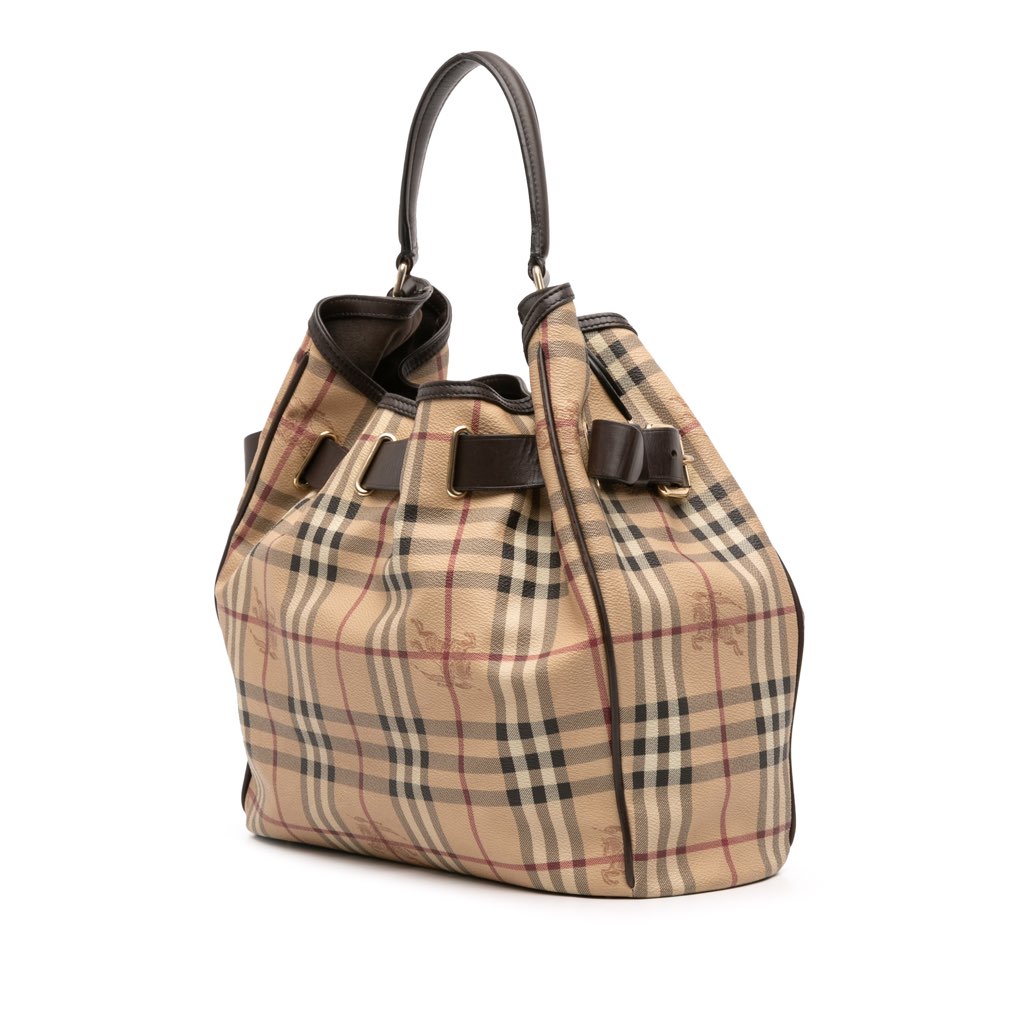 Burberry Haymarket Check Coated Canvas Walden Belted Hobo - Back view