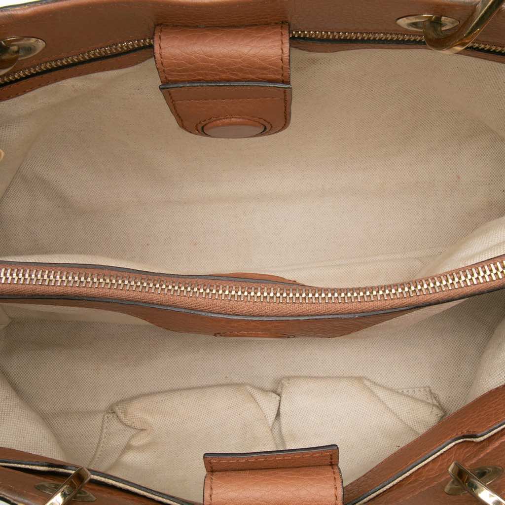 Gucci Medium Calfskin Bamboo Shopper Satchel - 4