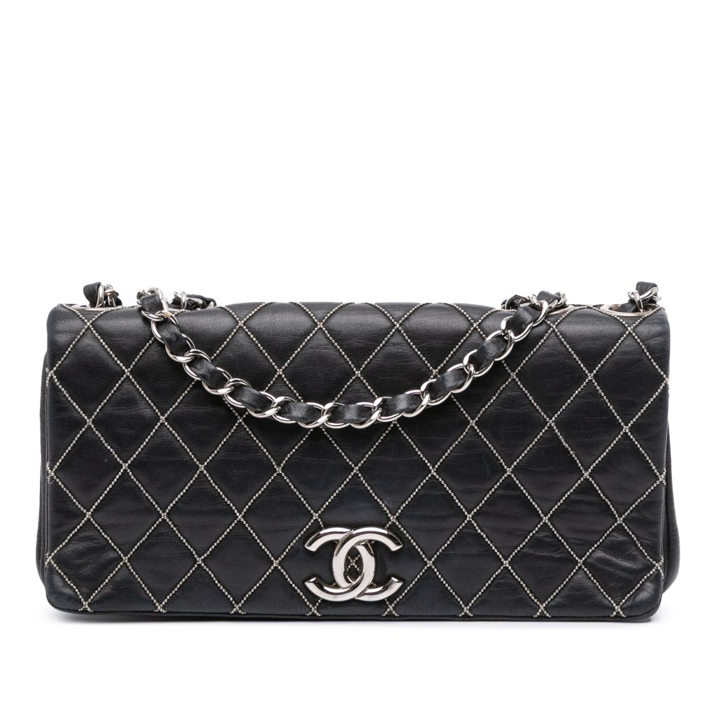 Chanel Quilted Lambskin Studded Metal Beauty Flap