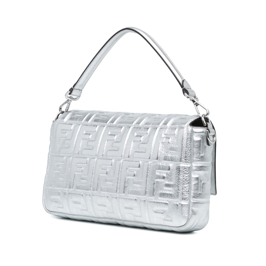 Fendi Large Zucca Embossed Baguette Satchel - 2