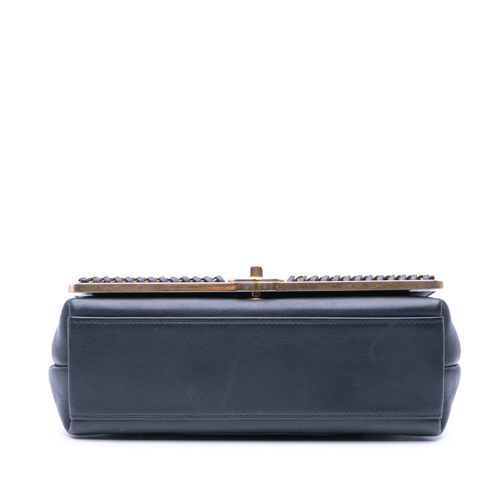 Chanel Chevron Sheepskin Stitched Chain Top Handle Flap - 3