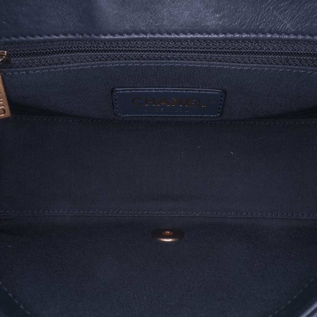 Chanel Chevron Sheepskin Stitched Chain Top Handle Flap - 4