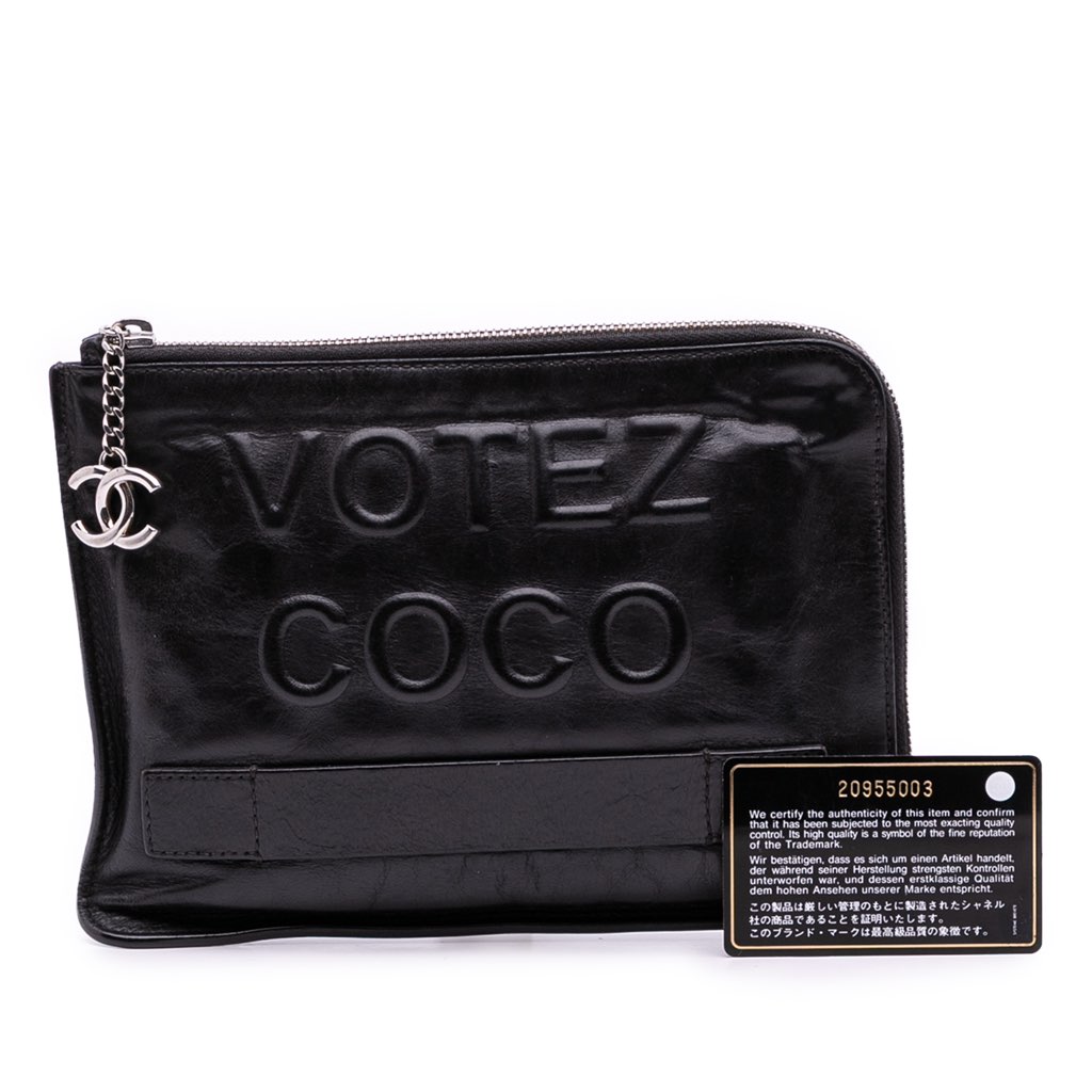 Chanel Lambskin Votez Coco Clutch - Image 15