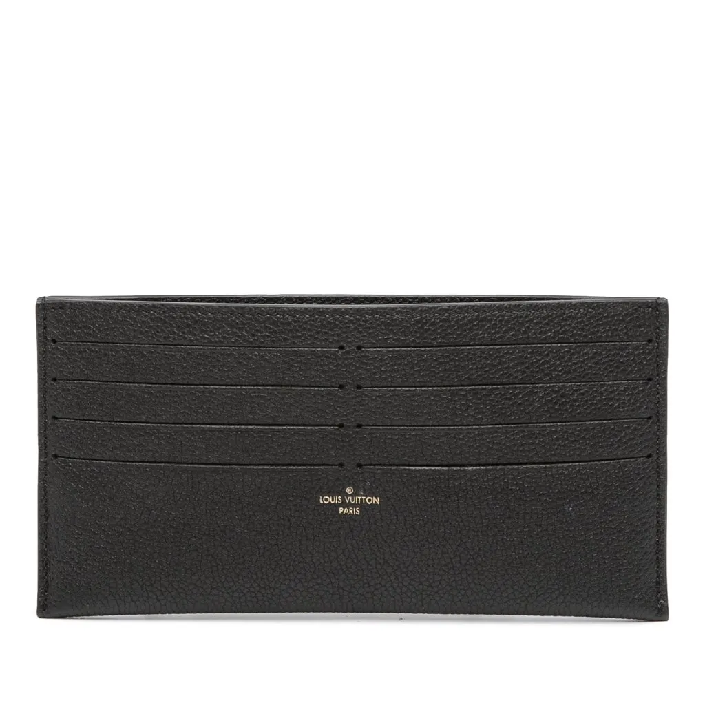 Louis Vuitton Calfskin Felicie Card Holder Insert Black Leather Good - Front View