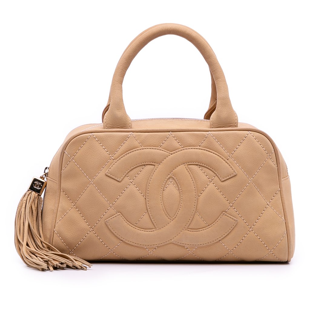 Chanel CC Quilted Caviar Bowling Bag