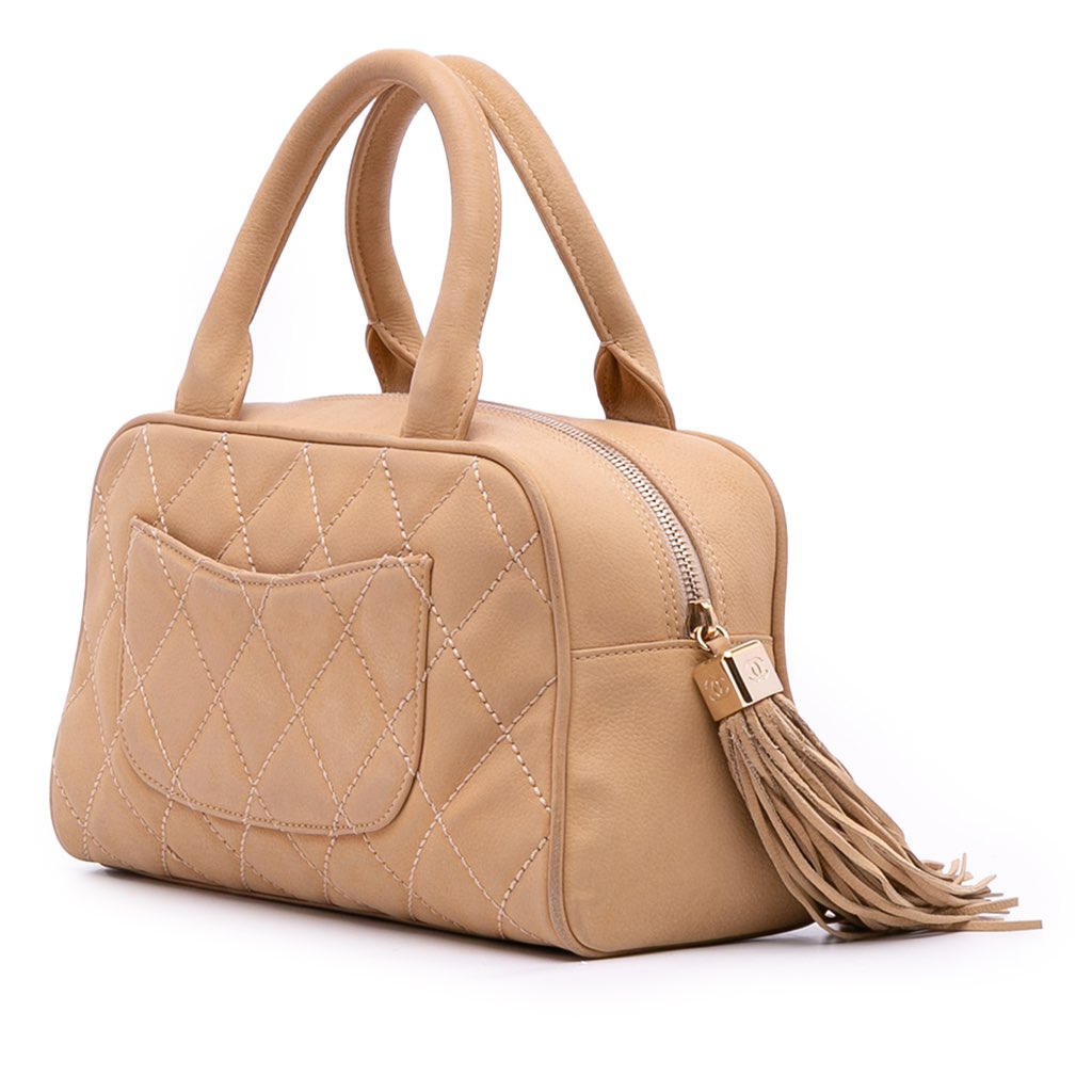 Chanel CC Quilted Caviar Bowling Bag - 2