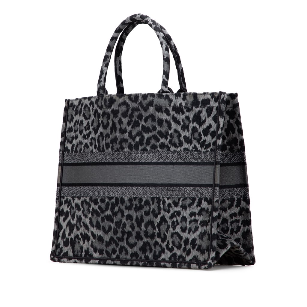 Dior Mizza Large Embroidered Canvas Leopard Book Tote - 2