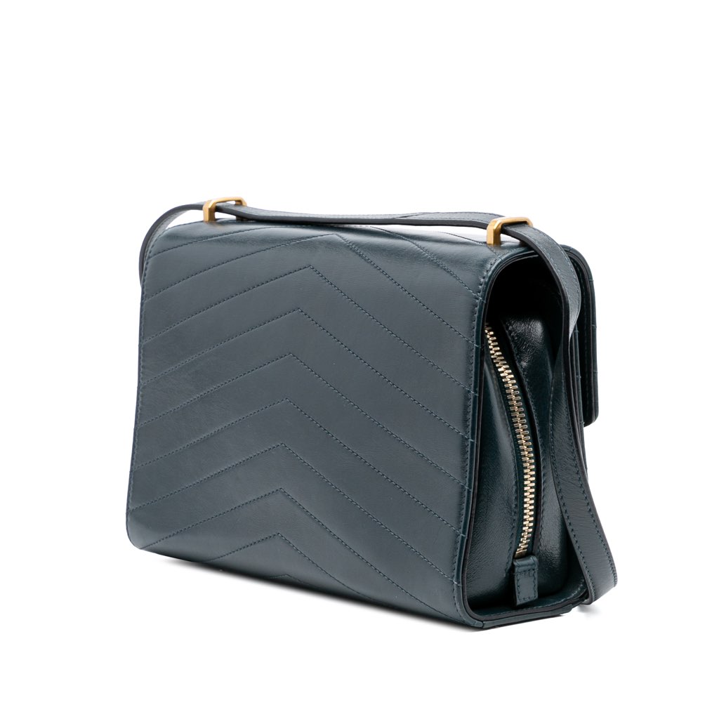 Chanel CC Chevron Calfskin Medal Flap - Back view