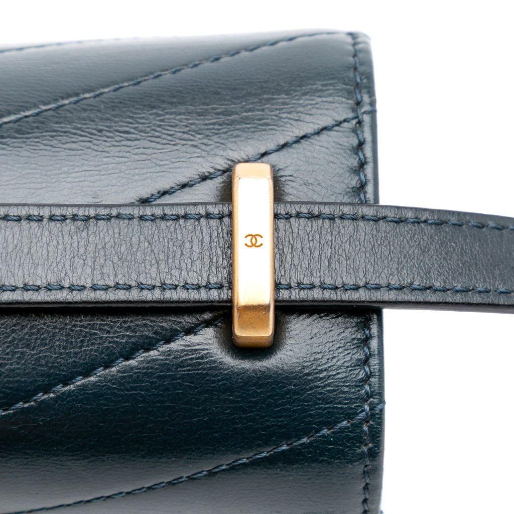 Chanel CC Chevron Calfskin Medal Flap - Image 11