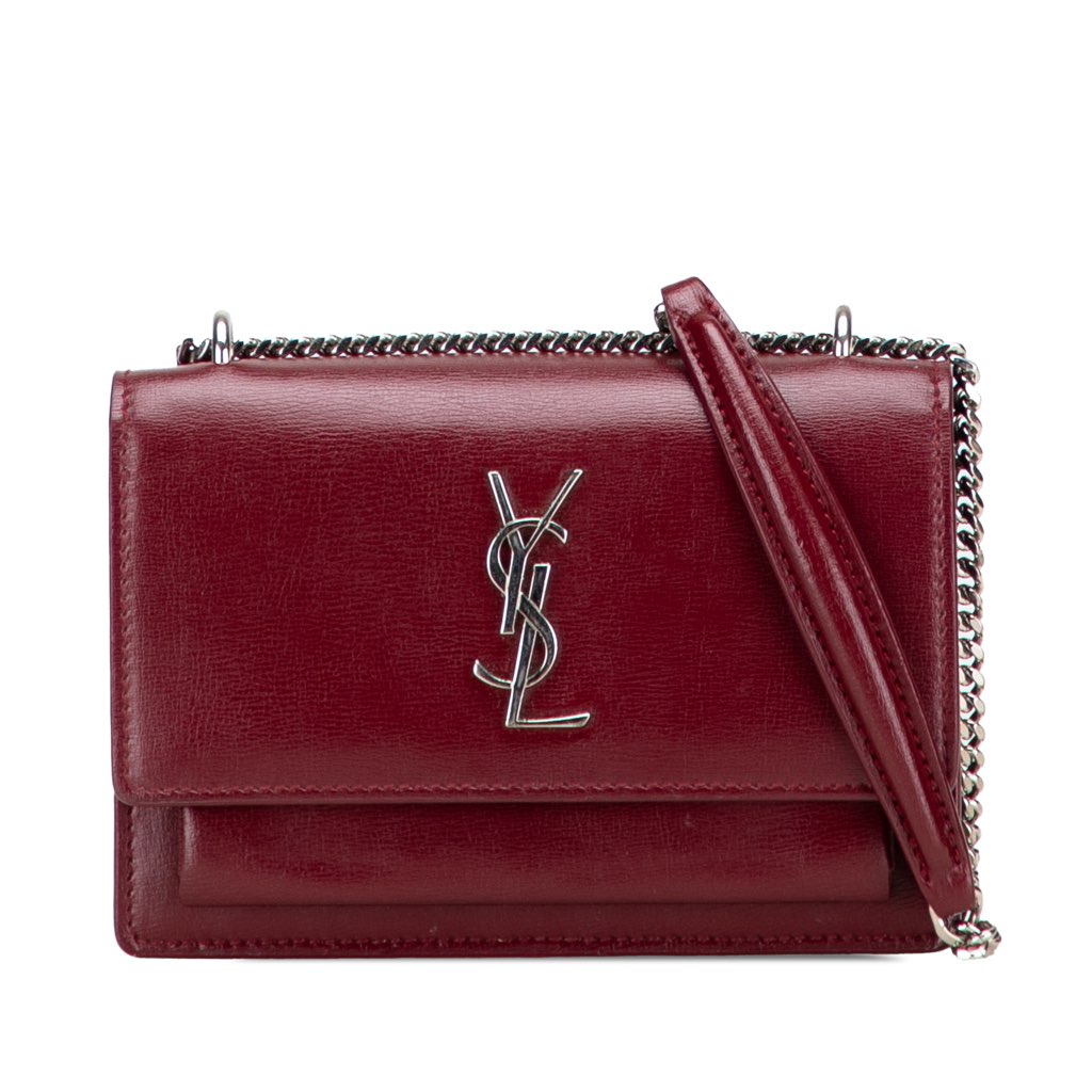 Saint Laurent Calfskin Monogram Sunset Chain Wallet