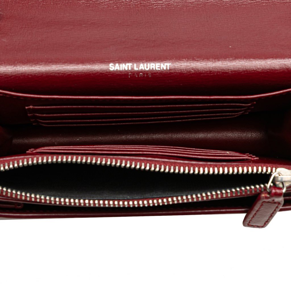 Saint Laurent Calfskin Monogram Sunset Chain Wallet - 4
