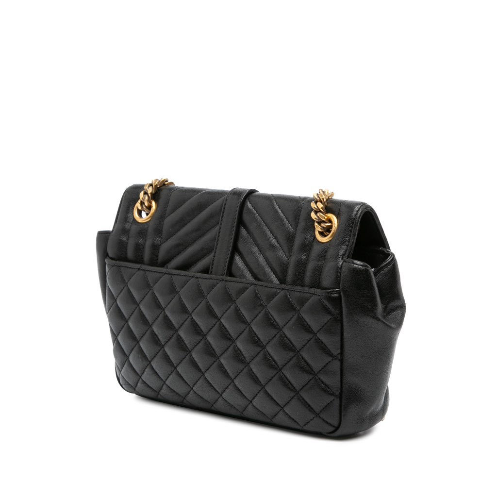 Saint Laurent Medium Sheepskin Triquilt Monogram College Bag - 2