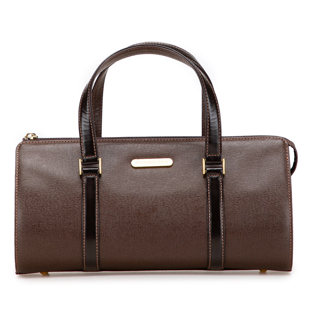 Burberry Leather Boston Bag