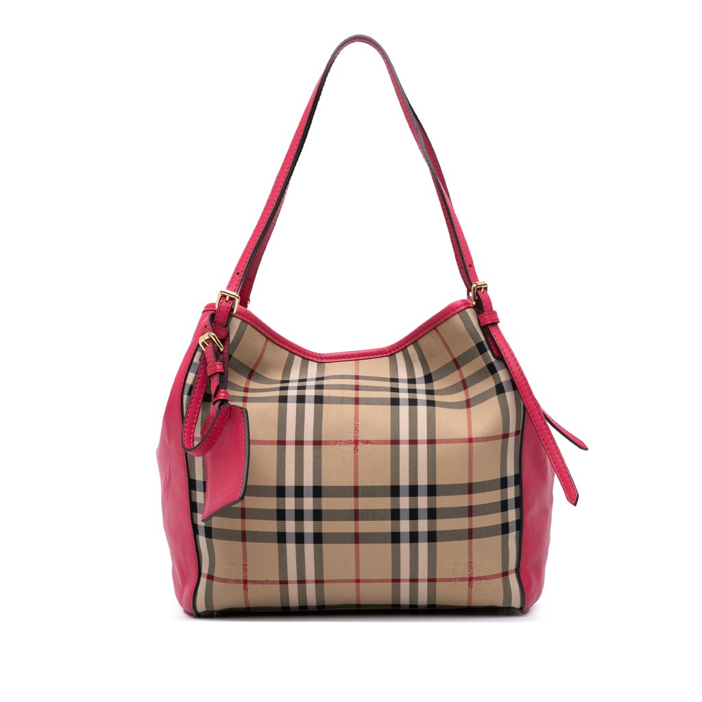Burberry Small Haymarket Check Canvas and Leather Canterbury Tote