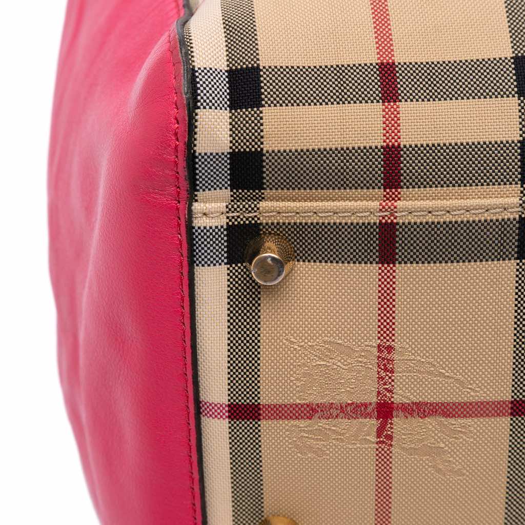 Burberry Small Haymarket Check Canvas and Leather Canterbury Tote - Detail 2