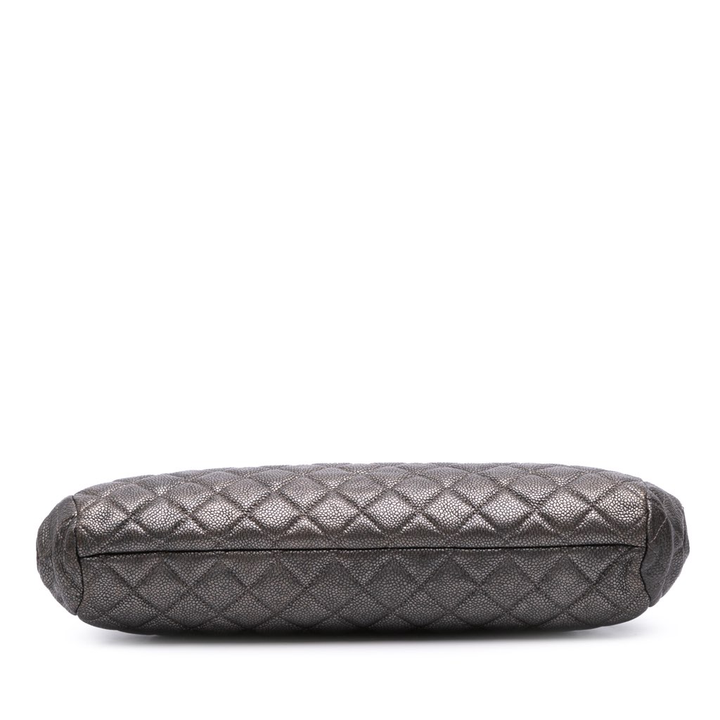 Chanel CC Quilted Metallic Caviar Clutch - 3