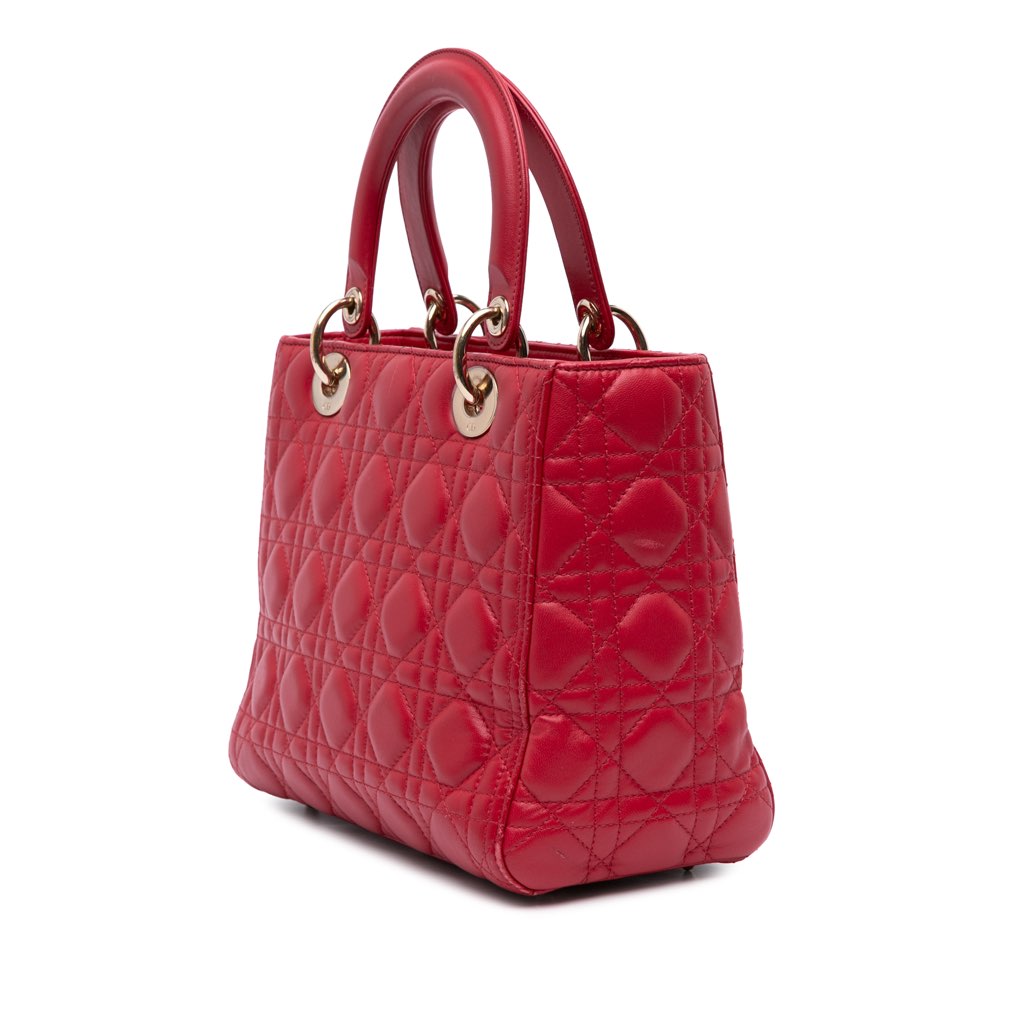 Dior Medium Lambskin Cannage Lady Dior - 2