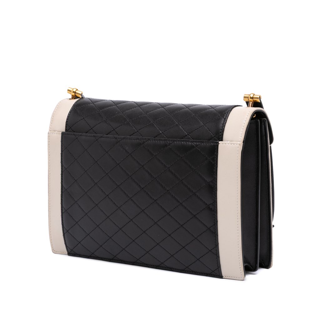 Saint Laurent Bicolor Quilted Lambskin Gaby Crossbody - Back view