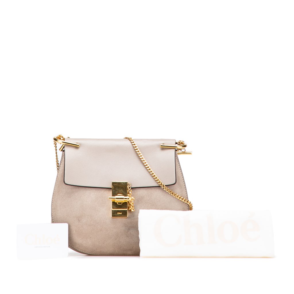 Chloé Small Suede and Calfskin Drew Crossbody - Image 16