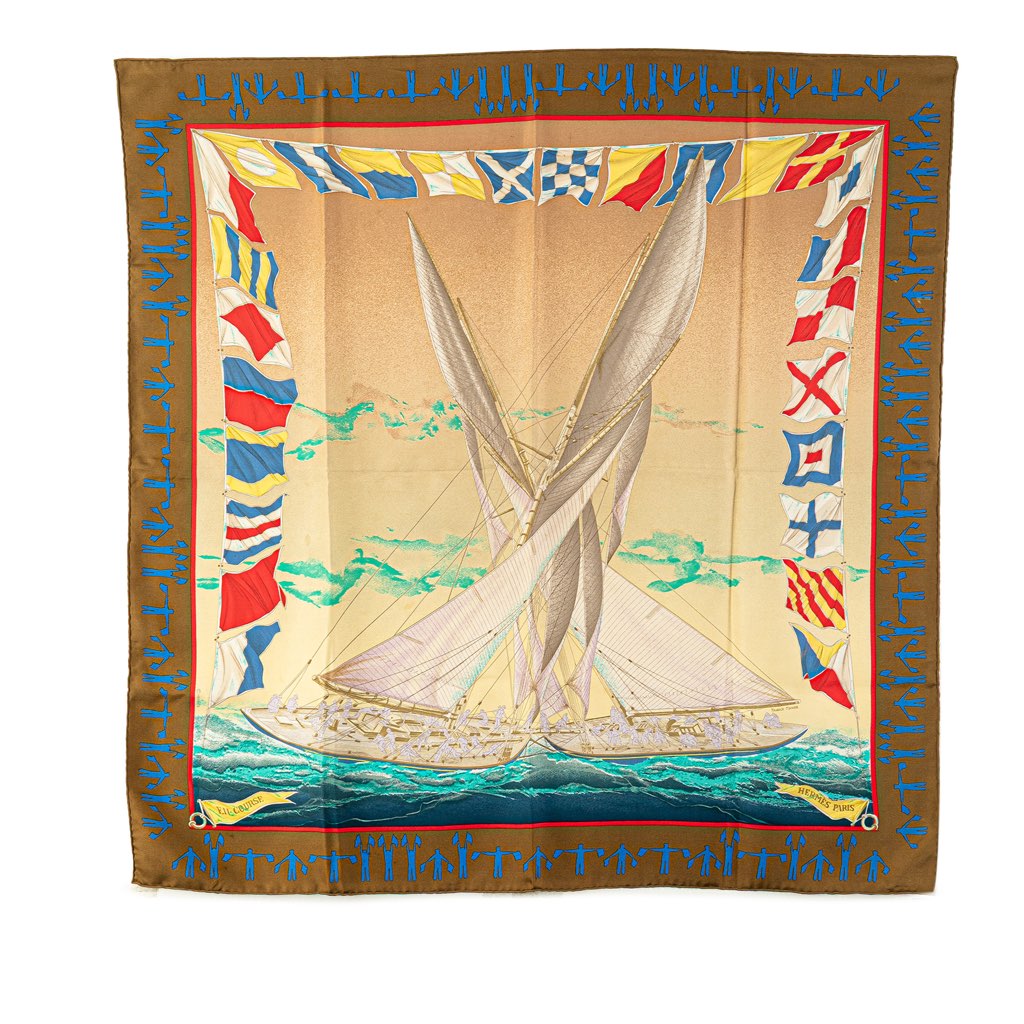 Hermès En Course Silk Scarf