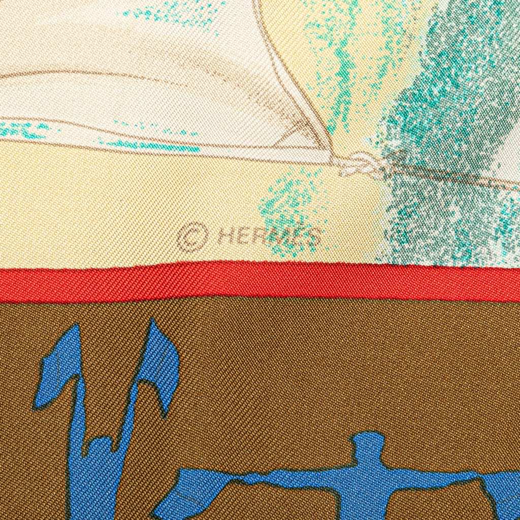 Hermès En Course Silk Scarf - Back view