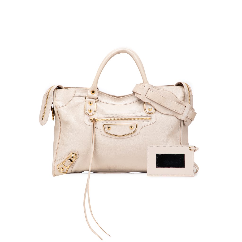 Balenciaga Chevre Motocross Classic Metallic Edge City Satchel - Image 13