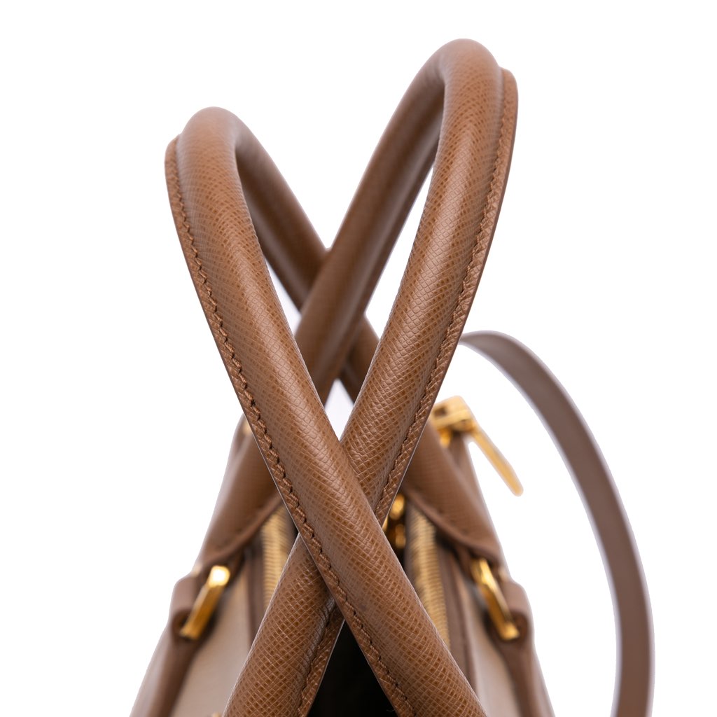 Prada Medium Bicolor Saffiano Lux Galleria Double Zip Satchel - Image 13