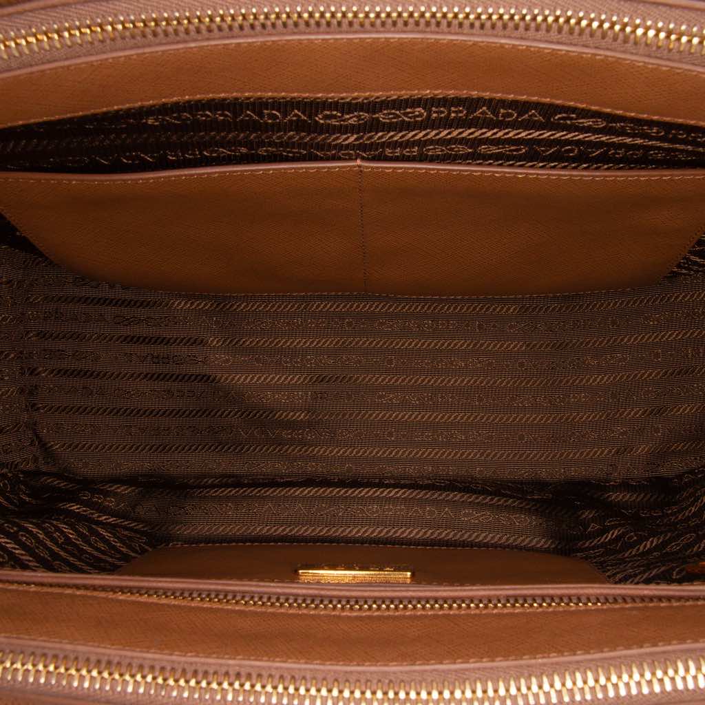 Prada Medium Bicolor Saffiano Lux Galleria Double Zip Satchel - 4