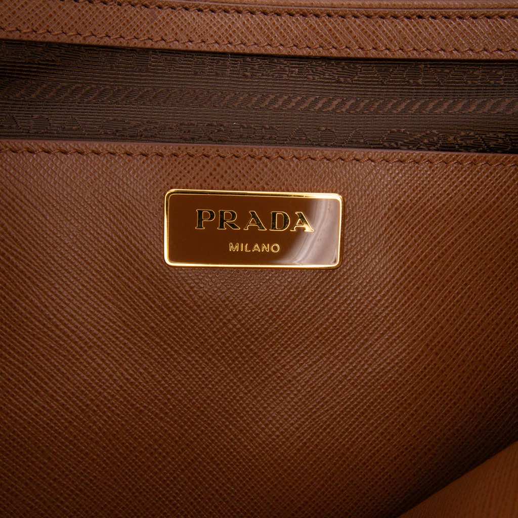 Prada Medium Bicolor Saffiano Lux Galleria Double Zip Satchel - Side view