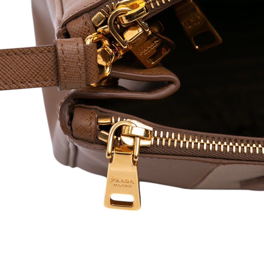 Prada Medium Bicolor Saffiano Lux Galleria Double Zip Satchel - Image 10