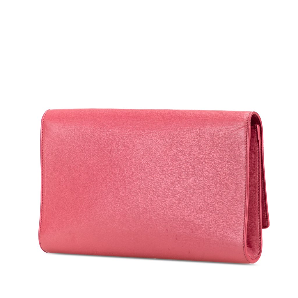 Yves Saint Laurent Large Leather Belle de Jour Clutch - Back view