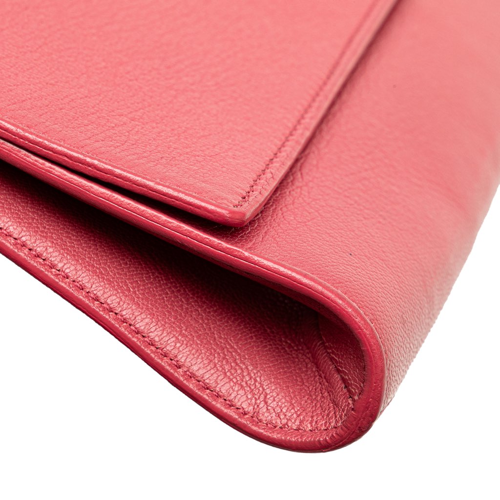 Yves Saint Laurent Large Leather Belle de Jour Clutch - Image 12