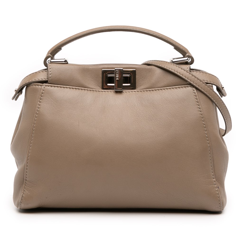 Fendi Mini Leather Iconic Peekaboo Satchel