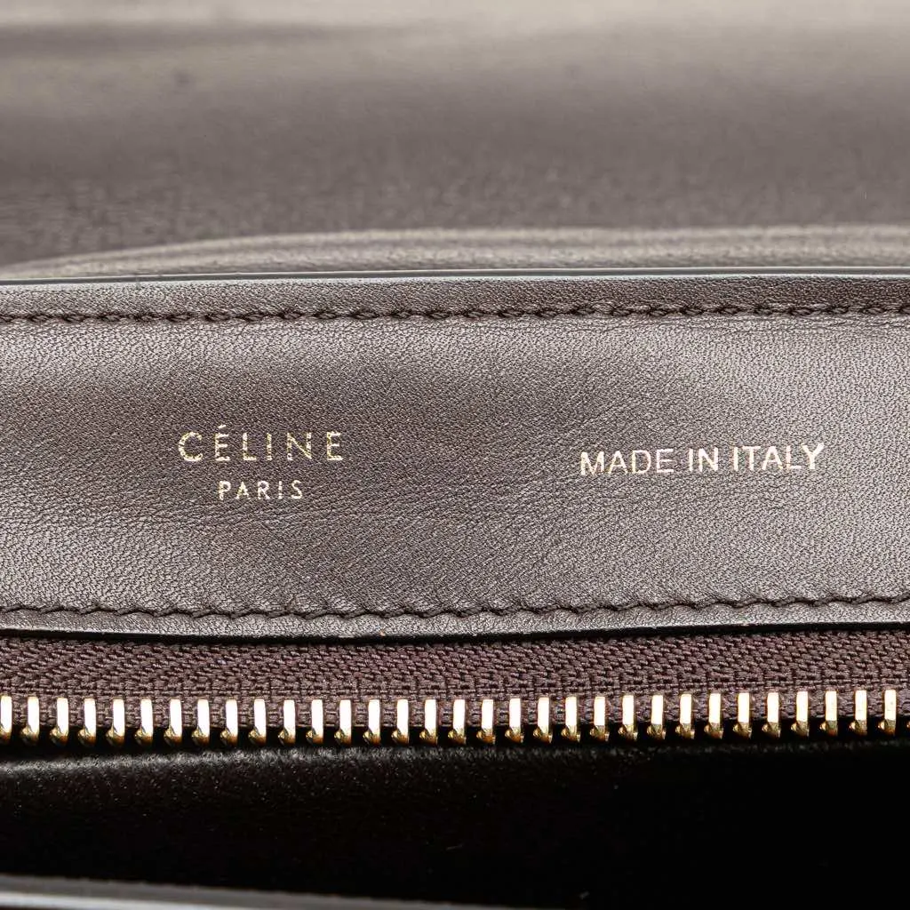 Celine Medium Tricolor Leather Trapeze Satchel Brown Leather Good - Box View